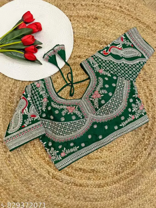 Heavy_Embroidered_Silk_Blouse_for_Women