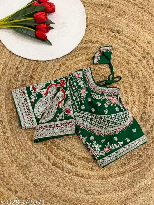 Heavy_Embroidered_Silk_Blouse_for_Women
