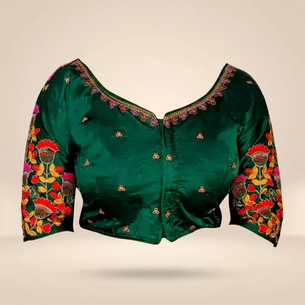 Green_Vichitra_Blouse_For_Women