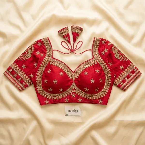 Red_Vichitra_Blouse_For_Women