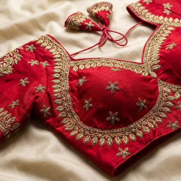 Red_Vichitra_Blouse_For_Women