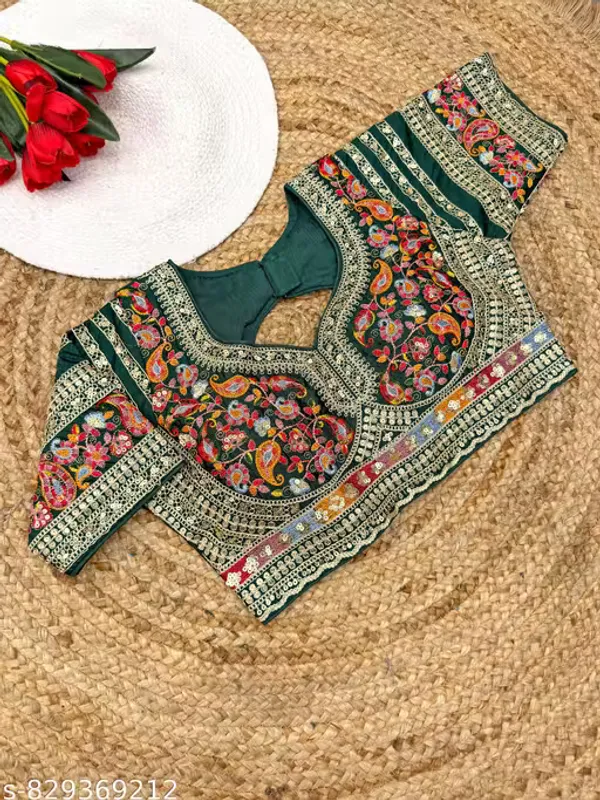 Heavy_Embroidered_Silk_Blouse_for_Women