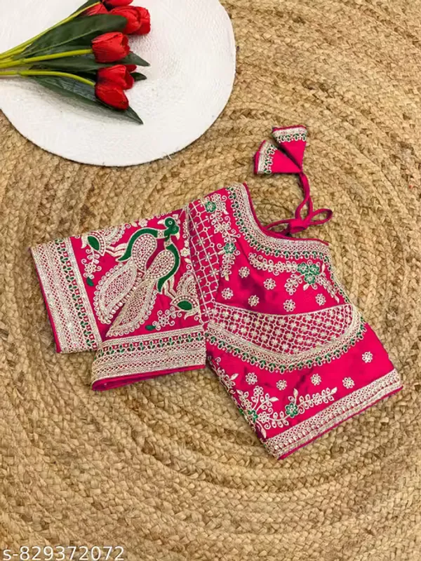 Heavy_Embroidered_Silk_Blouse_for_Women
