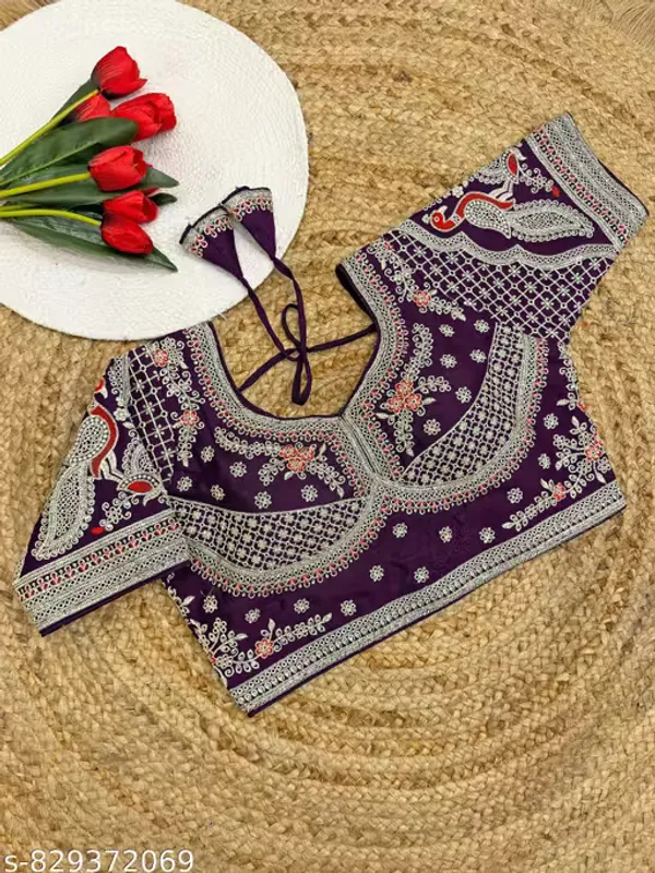 Heavy_Embroidered_Silk_Blouse_for_Women