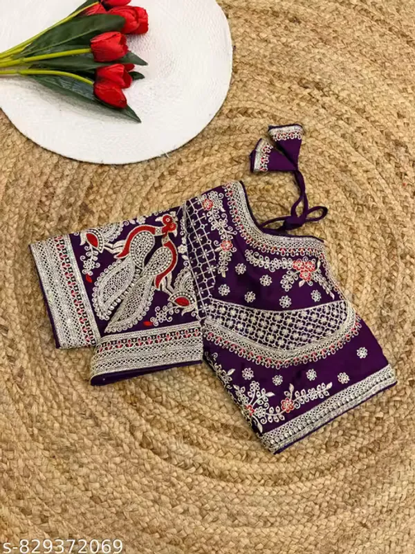 Heavy_Embroidered_Silk_Blouse_for_Women