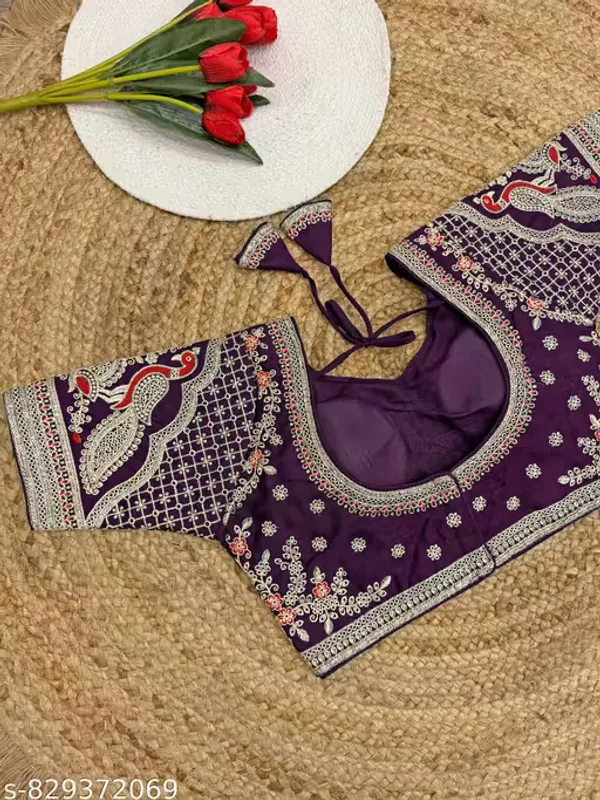 Heavy_Embroidered_Silk_Blouse_for_Women