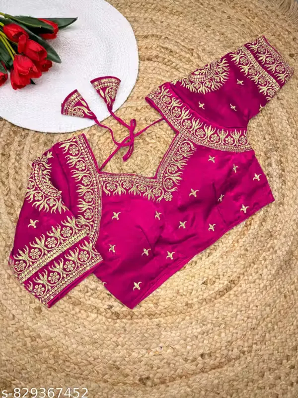 Heavy_Embroidered_Silk_Blouse_for_Women
