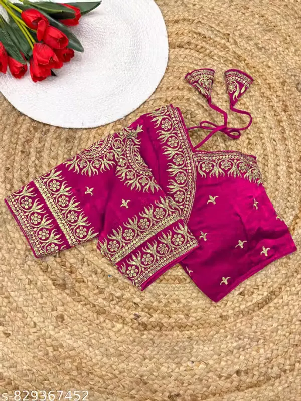 Heavy_Embroidered_Silk_Blouse_for_Women