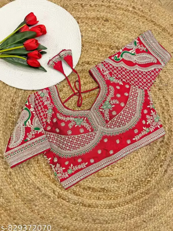 Heavy_Embroidered_Silk_Blouse_for_Women