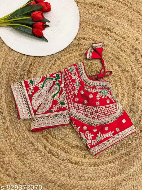 Heavy_Embroidered_Silk_Blouse_for_Women