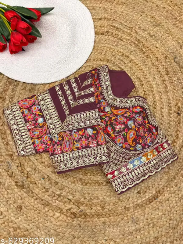 Heavy_Embroidered_Silk_Blouse_for_Women