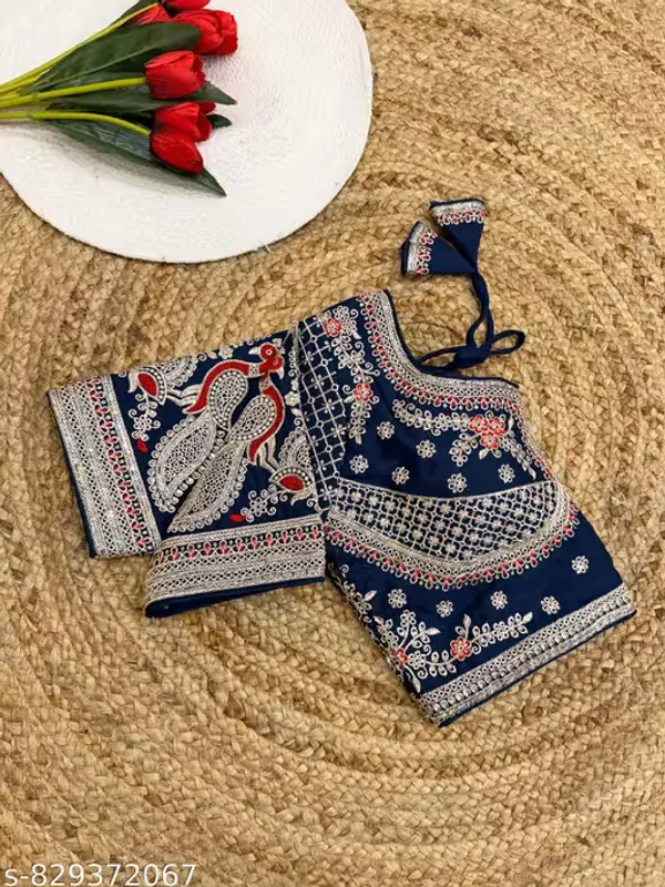 Heavy_Embroidered_Silk_Blouse_for_Women