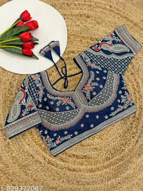 Heavy_Embroidered_Silk_Blouse_for_Women