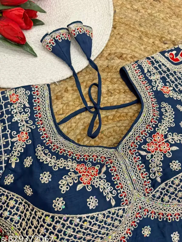 Heavy_Embroidered_Silk_Blouse_for_Women