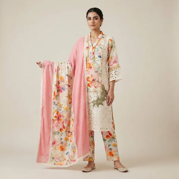 Women_Floral_Embroidered_Three_Piece_Suit_Set_With_Dupatta