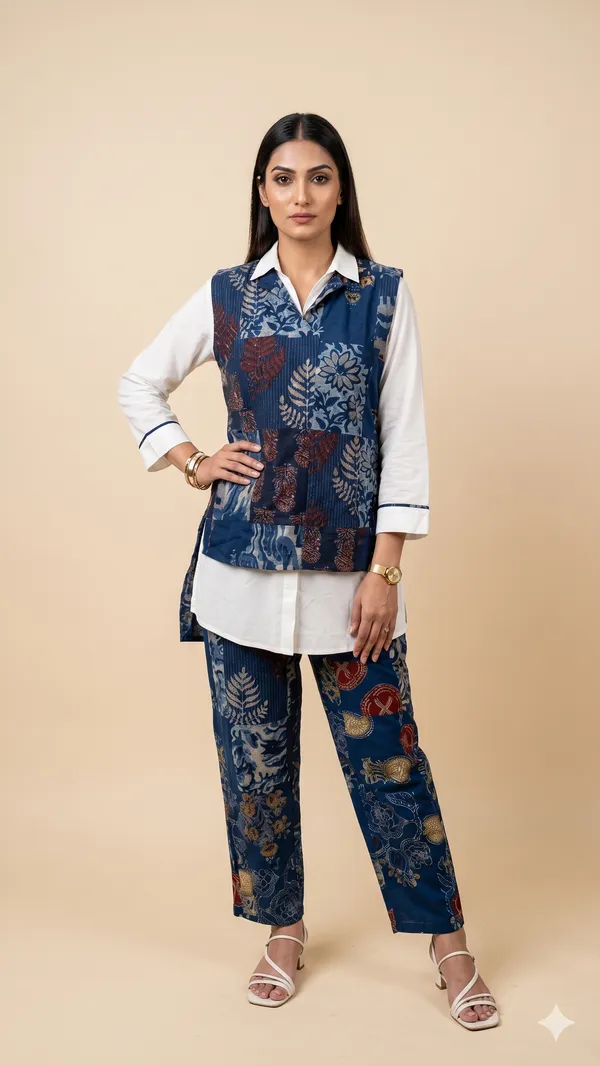Navy_Blue_Floral_Embroidered_Jacket_Style_Kurti_Set_With_Pants
