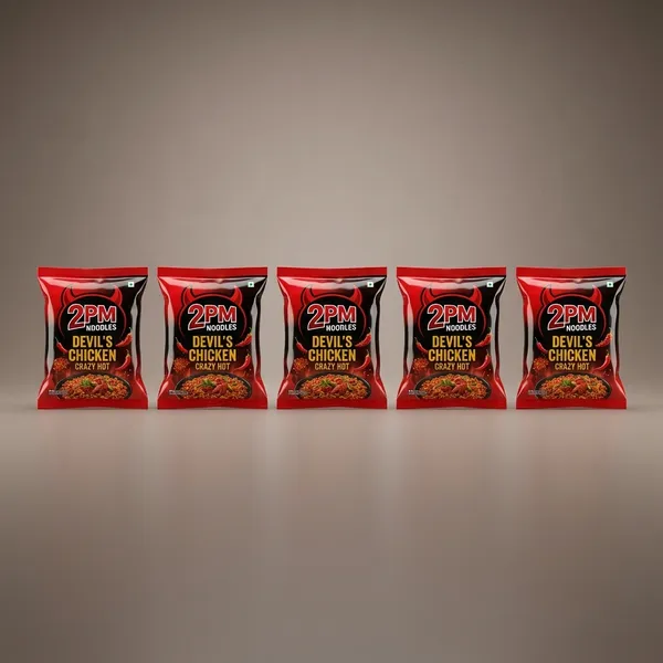 2_Pm_Noodles_Devil'S_Chicken_Crazy_Hot,_Instant_Nepali_Ready_To_Eat_100Gm,_5_Pack_Pack_Of_5