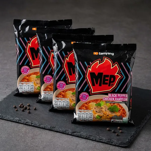 Mep_Black_Pepper_Chicken_Flavour_Ramen_Spicy_Korean_Instant_Noodles_With_Lime_Twist_80G_Each_And_Imported_Halal_Ramen_For_Bold_Flavor_Lovers_320_Gm_Pack_Of_4