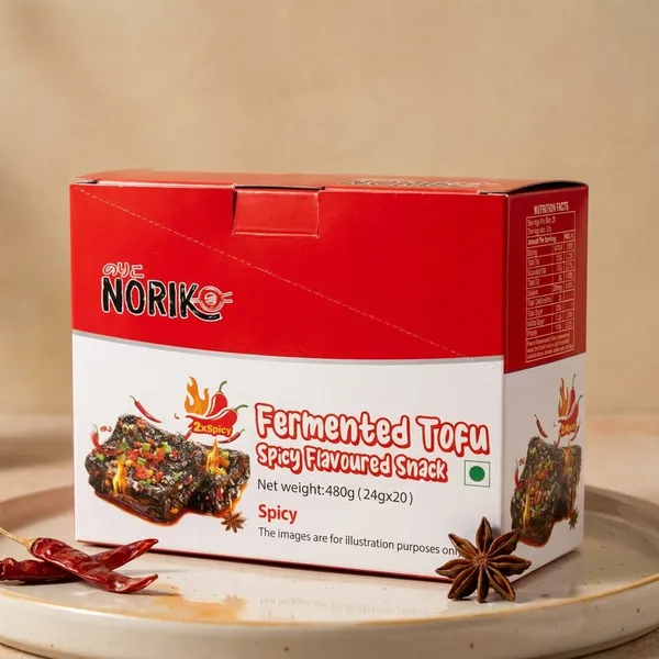 Noriko_Fermented_Tofu_Spicy_Flavoured_Snack,_Ready_To_Eat,_2X_Spicy,_24G_Pack_Of_1