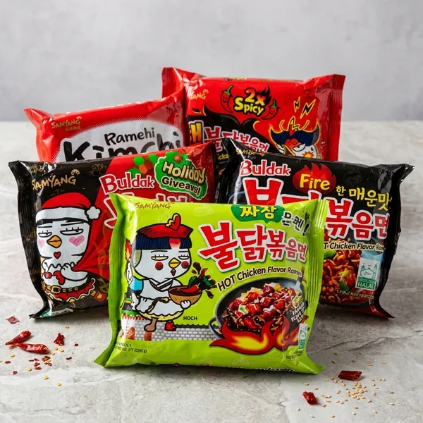 Samyang_Multipack_Vegetarian_Noodles._5_Packet_Of_Mix_Flavour_5_Packet_Pack_Of_5