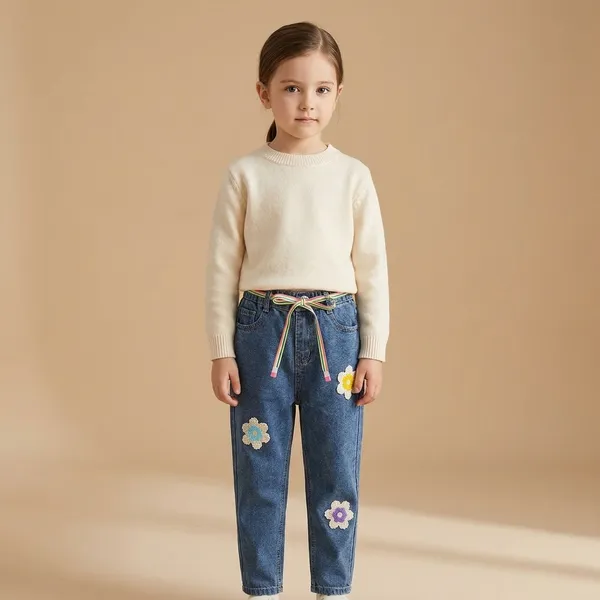 Blue_Premium_Elasticated_Denim_Jeans_With_Drawstring_For_Girls