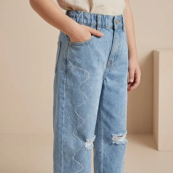 Light_Grey_And_Light_Blue_Premium_Elasticated_Denim_Jeans_For_Girls_|_Pack_Of_2