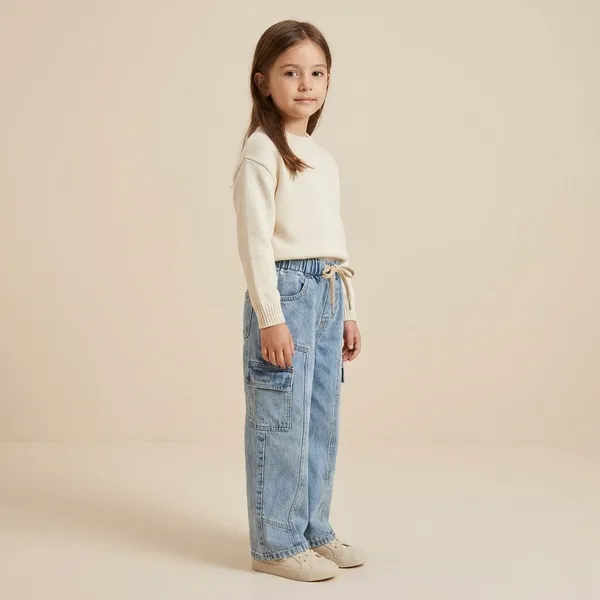 Fade_Blue_Premium_Elasticated_Denim_Jeans_With_Drawstring_For_Girls