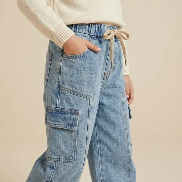 Fade_Blue_Premium_Elasticated_Denim_Jeans_With_Drawstring_For_Girls