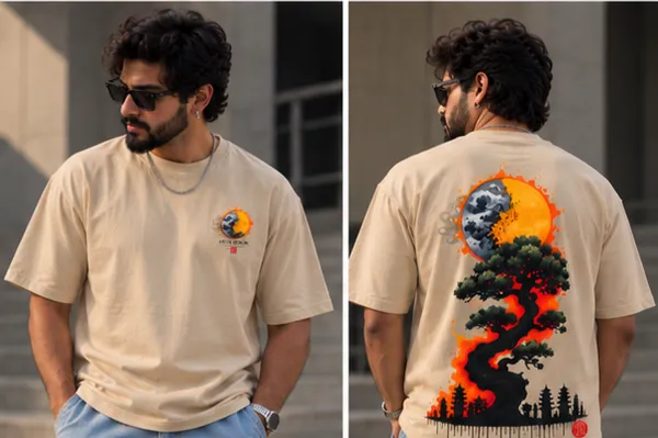 Beige_French_Terry_Cotton_Tree_On_Fire_Graphic_Unisex_Tshirt