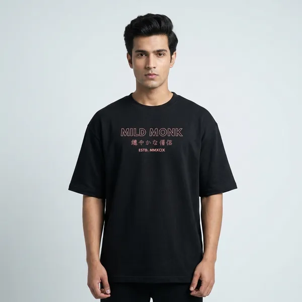 Black_French_Terry_Cotton_Oversized_Graphic_Print_T-Shirt_For_Men_And_Women