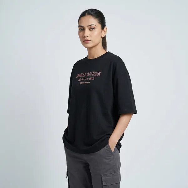 Black_French_Terry_Cotton_Oversized_Graphic_Print_T-Shirt_For_Men_And_Women