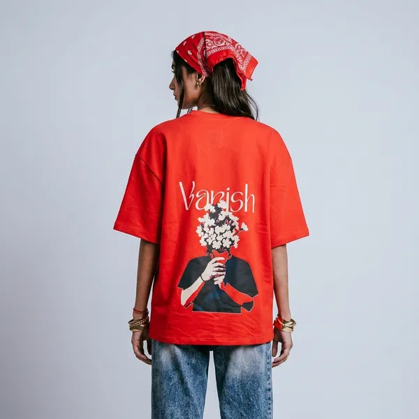 Red_French_Terry_Cotton_Oversized_Graphic_Print_T-Shirt_For_Men_And_Women
