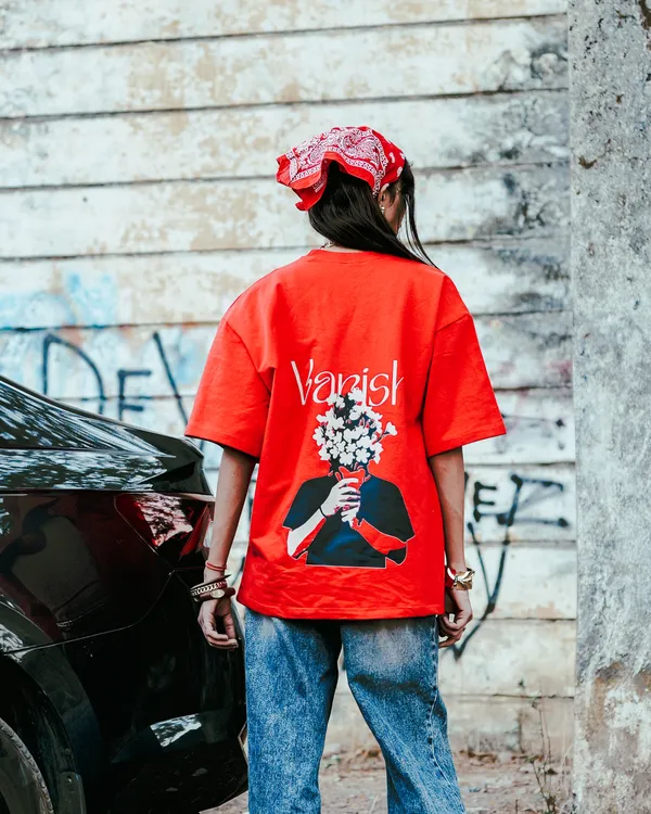 Red_French_Terry_Cotton_Oversized_Graphic_Print_T-Shirt_For_Men_And_Women