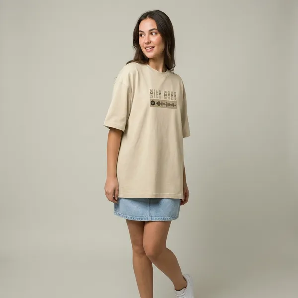 Cream_French_Terry_Cotton_Oversized_Spotify_Code_Graphic_T-Shirt_For_Men_And_Women