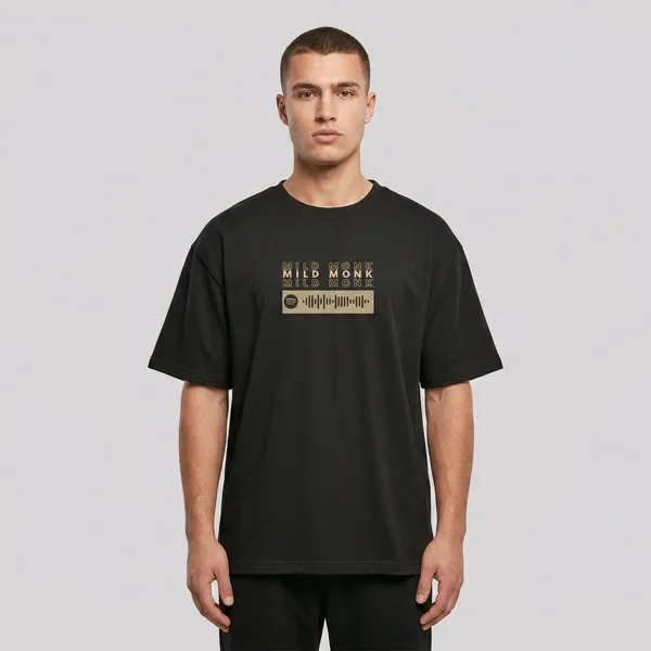 Black_French_Terry_Cotton_Oversized_Spotify_Code_Graphic_T-Shirt_For_Men_And_Women
