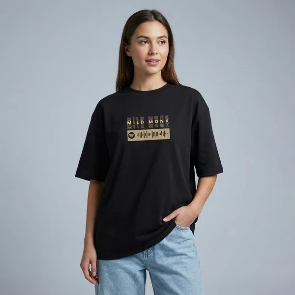 Black_French_Terry_Cotton_Oversized_Spotify_Code_Graphic_T-Shirt_For_Men_And_Women