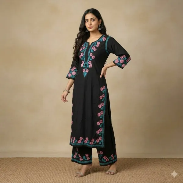 Aliza_Chikan_Black_Rayon_Cord_Set_For_Women