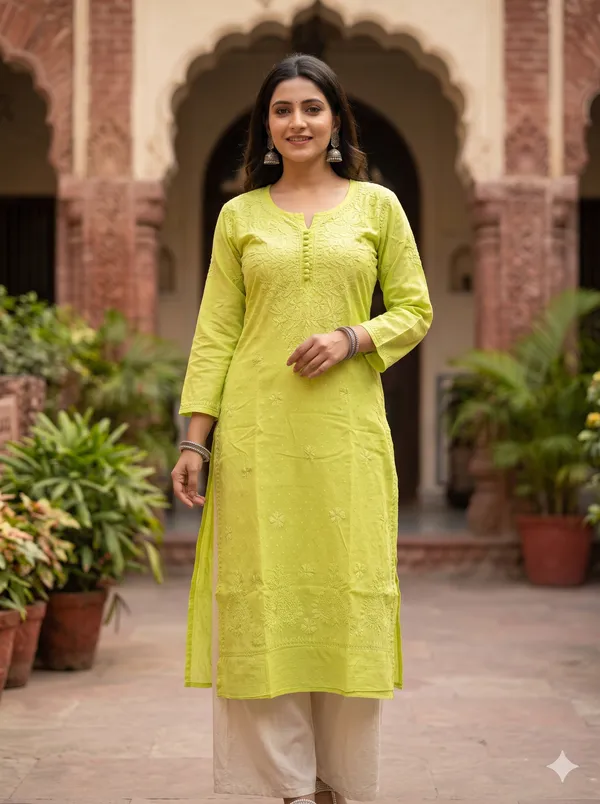 Dobby_Chikan_kurti_for_Women