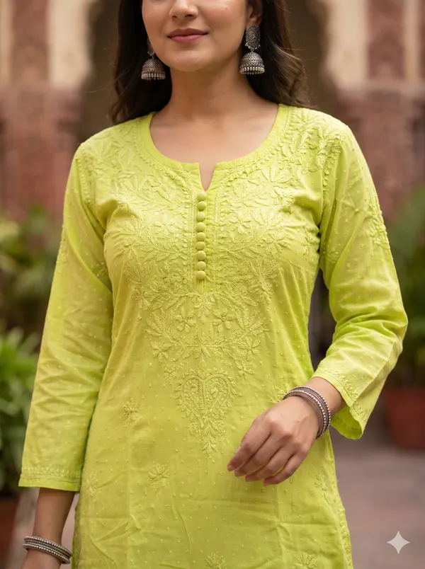 Dobby_Chikan_kurti_for_Women