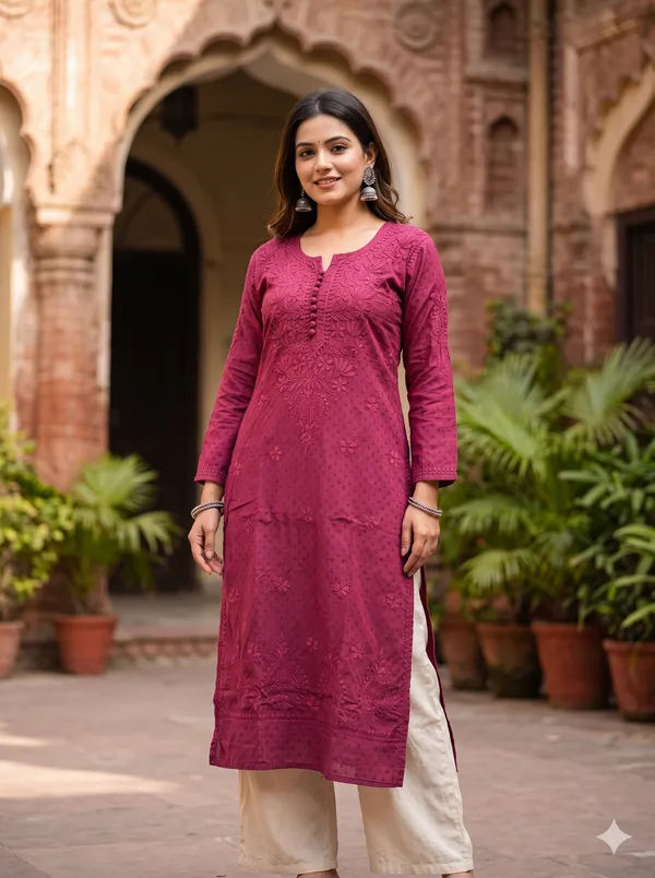 Dobby_chikan_Kurti_beautiful_for_Women