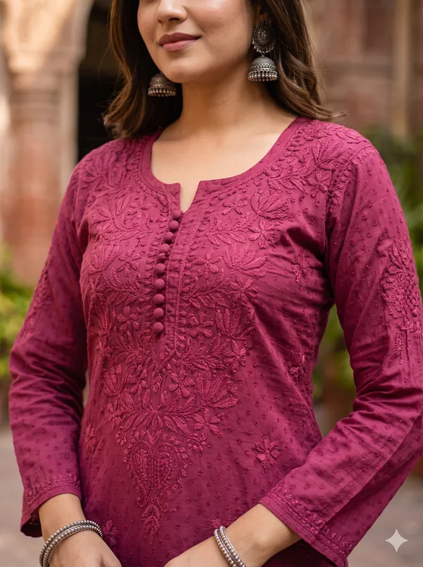 Dobby_chikan_Kurti_beautiful_for_Women