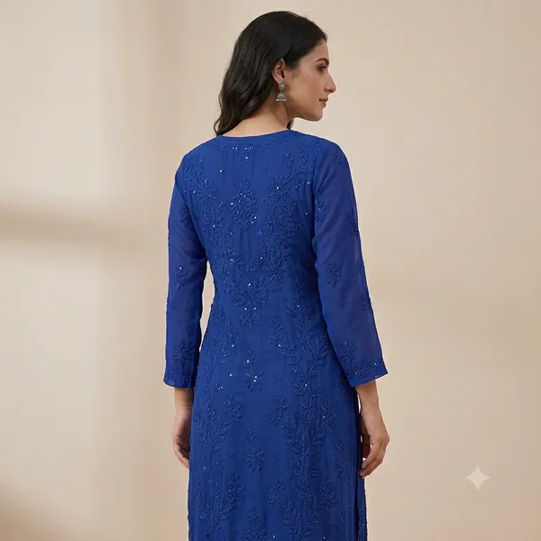 Rayon_Mukesh_Navy_Blue_Plazo_Set_For_Women
