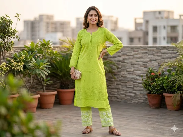 Pista_Green_Dobby_Cotton_Chikankari_Pant_Set_For_Women