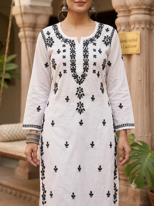 Kashmiri_Rayon_Black_Work_Chikan_Kurti_