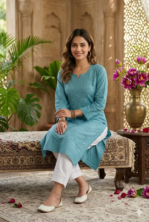 Mulmul_Chikan_Zainab_Lace_kurti