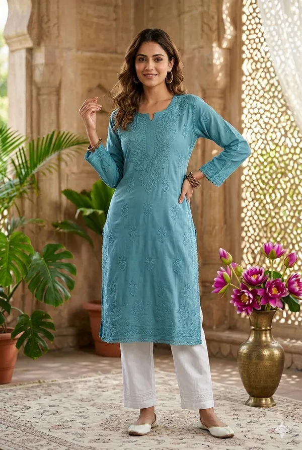 Mulmul_Chikan_Zainab_Lace_kurti