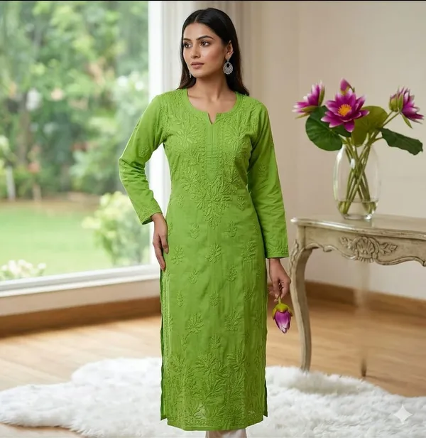 Mulmul_chikan_Zainab_lace_kurti