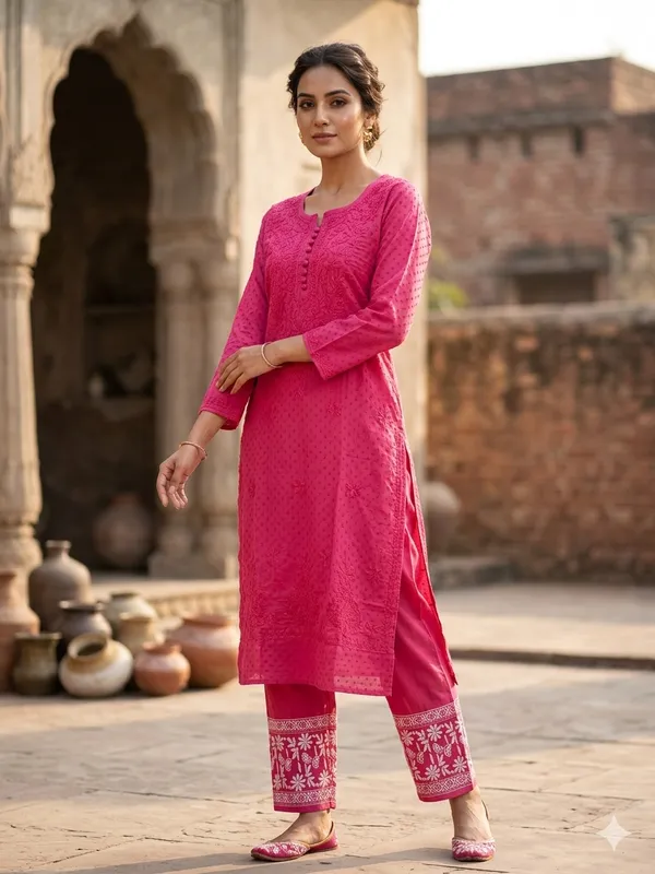 Gajari_Dobby_Cotton_Pant_Set_For_Women