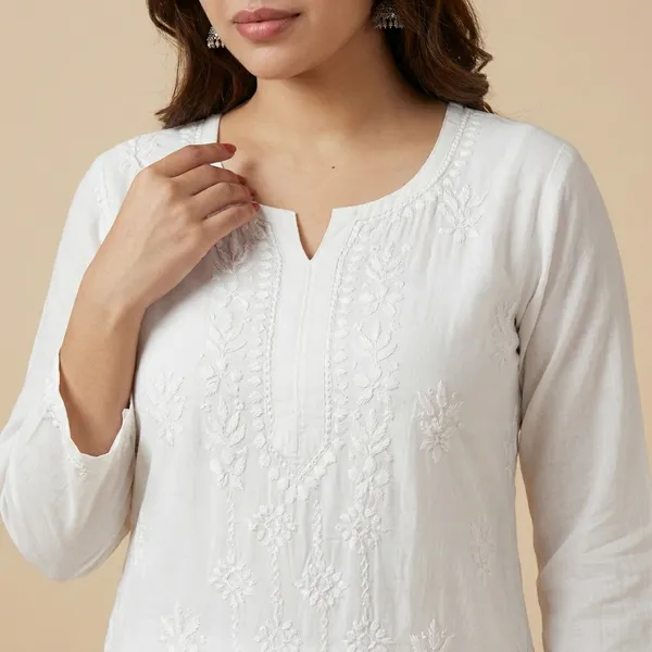 White_Rayon_Fancy_Chikankari_Shibli_Palazzo_Dupatta_Set_For_Women