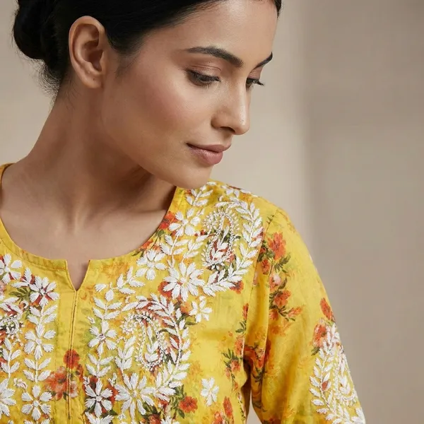 Yellow_Mulmul_Chikankari_Palazzo_Set_For_Women